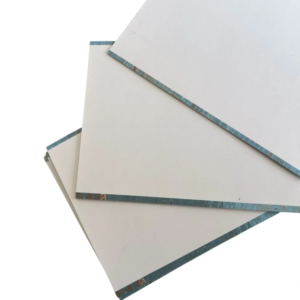 Vintage Ambassador Cards 3 Tri-Fold Blank Greeting Cards Blue Marbled Blank